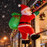4Ft Christmas Inflatable Santa Claus Outdoor Decorations Built-In Bright Leds, Xmas Santa Carrying Present Sack, For Win