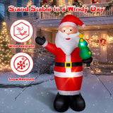8Ft Christmas Inflatable Santa Outdoor Decoration, Blow Up Santa Claus Holding Xmas Tree Yard Decoration Built-In Led Li