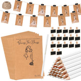 30 Set Guess The Dress Bridal Shower Games For Guest Bridal Shower Game Include 30 Wedding Shower Card 30 Water Soluble Pencil 30 Fun Wooden Clip 1 String Rope Wedding Party Supplies Game Idea