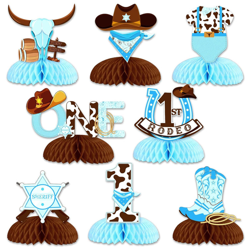 Cowboy Honeycomb Centerpieces, First Rodeo Birthday Party Decorations