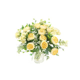 Artificial Flowers Fake Peony Silk Mini Plastic Bridal Flowers For Diy Wedding Bouquets Home Decorations 4 Packs(Light Yellow)