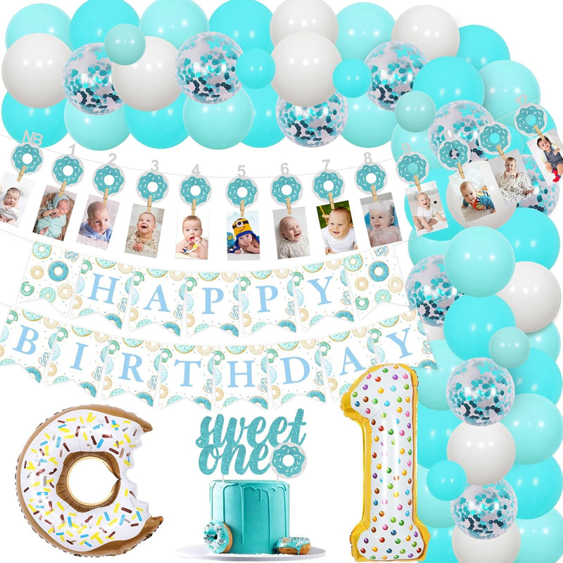 Sweet One Donut 1St Birthday Party Decorations For Boy - Blue Donut Ba