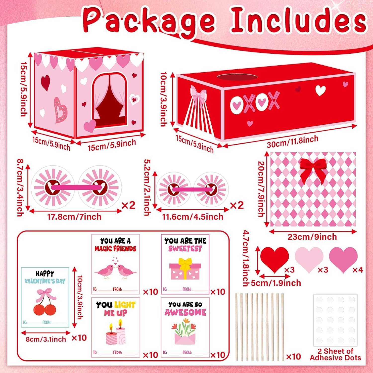 50 Pcs Large Valentine'S Day Card Box For Exchange Valentine'S Day Train Mailbox For Classroom Exchange Valentine Card For Train Heart Party Favors