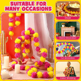 10 Pcs 5 Ft Marigold Garland Day Of The Dead Artificial Marigold Flowers Garland For Wedding Indian Diwali Decoration, Dia De Los Muertos Decoration (Yellow And Purple)
