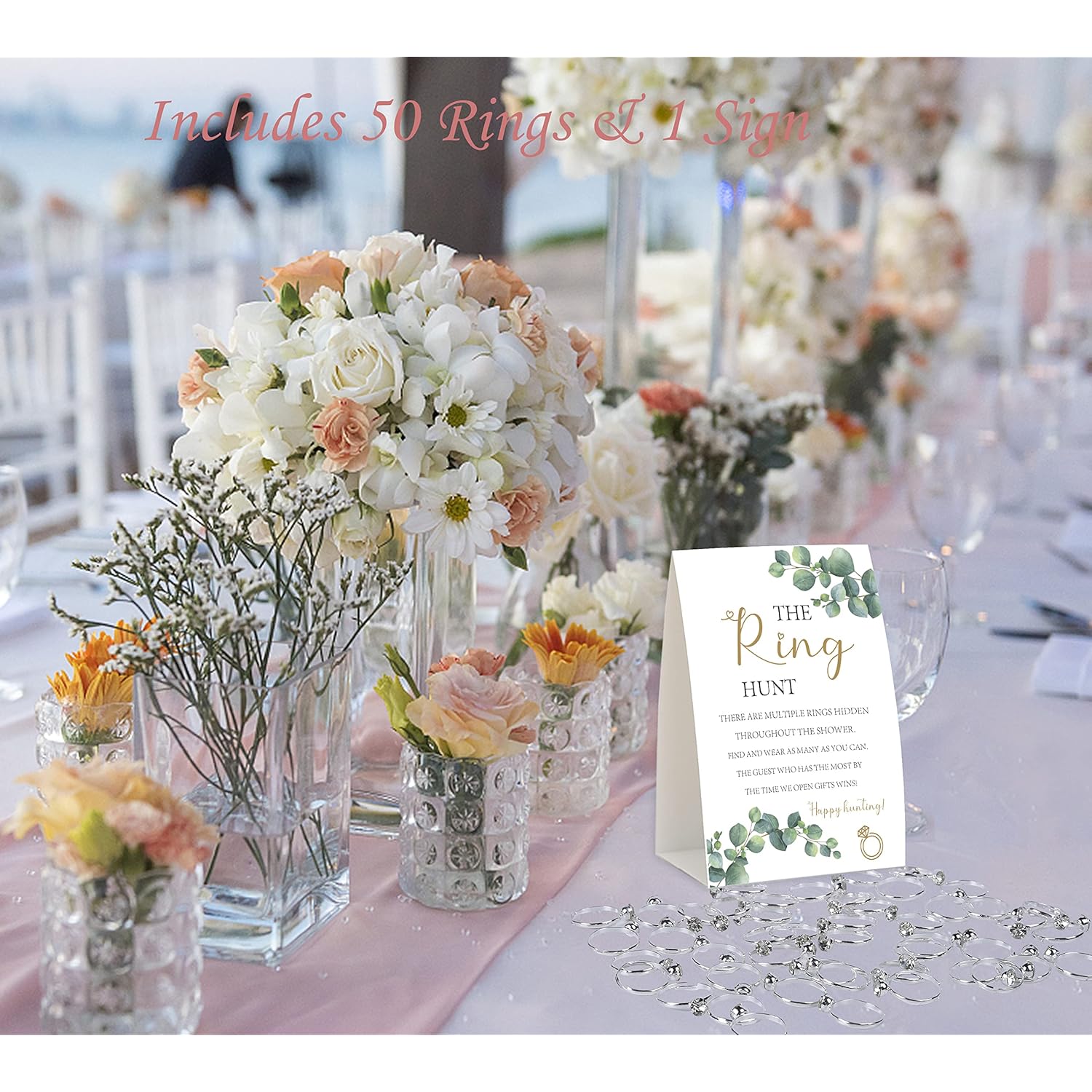 The Ring Hunt Game,Greenery And Gold Bridal Shower Game,Bridal Shower Games 50 Guests,Bridal Shower Decorations,Bachelorette Decorations For Party,Engagement Party Game,Bridal Shower Favors-L16