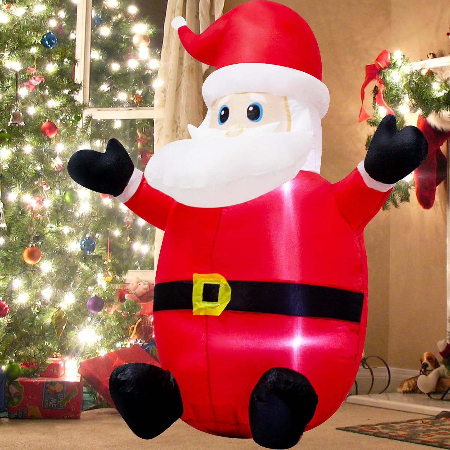 4 Foot Christmas Inflatable Santa Claus Outdoor Yard Decorations,Indoor Blow Up Santa For Christmas Decorations- Wm-02