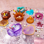 Resin Molds 43Pcs Silicone Molds For Resin, Epoxy Crown Shape Mold Heart Shape Mold With Mica Powder For Storage Box Jewelry Trinket Container Diy Resin Casting Crafts