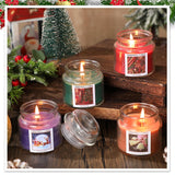 4 Pcs Christmas Candle Set Scented Candles Gift 9.5 Oz For Women Men, Xmas Scents Of Christmas Tree Cookies Spice Plums
