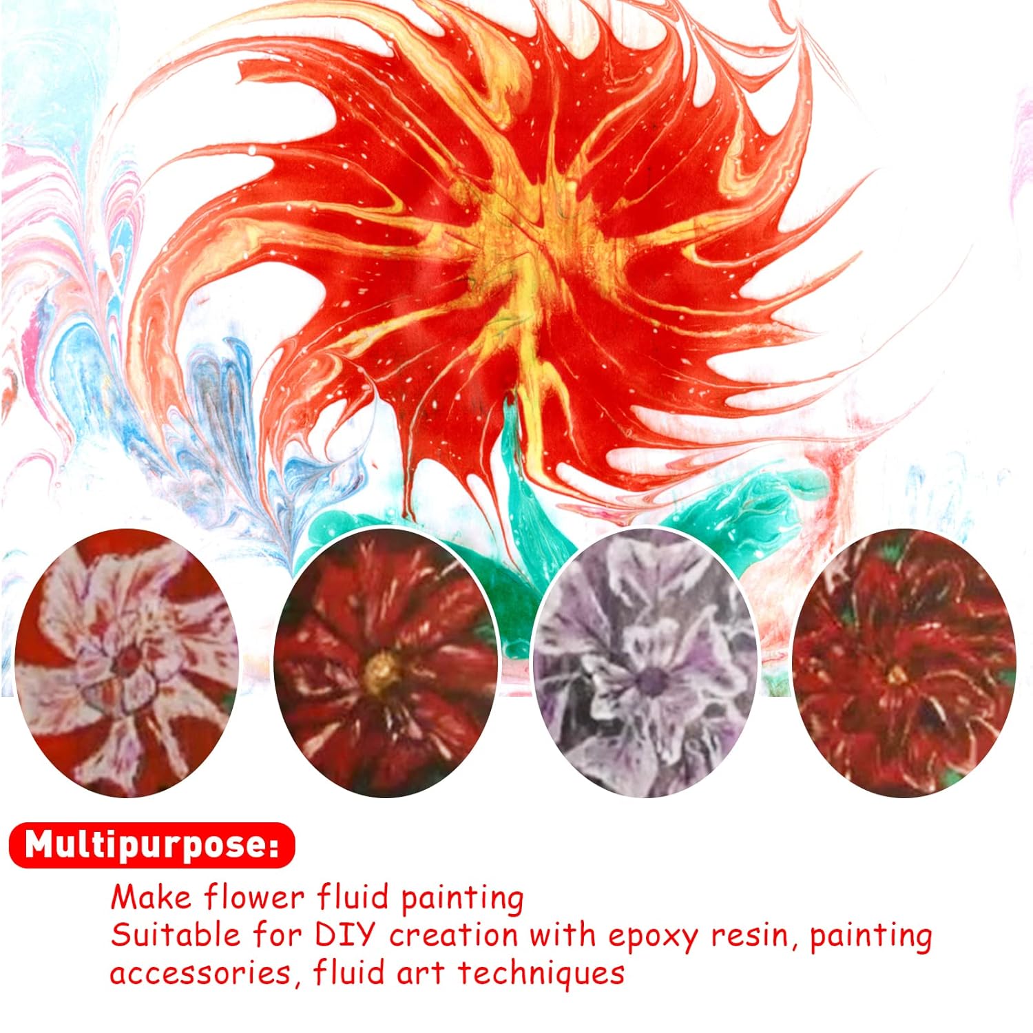 6Pcs/Set Flower Pour Cups Silicone Split Cup For Paint Pouring Acrylic Pouring Flower Strainers Fluid Art Pour Diy Resin Molds For Making Painting Tools Drawing Accessories (Blue)