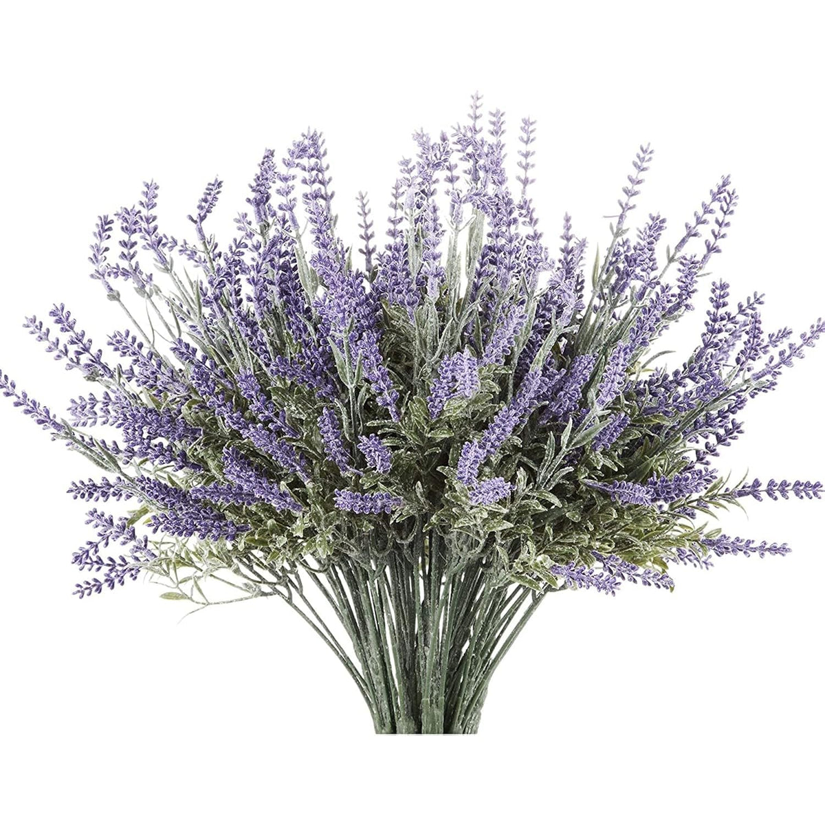 Lavender Artificial Flower Stems - Uv-Protected Outdoor Artificial Plants - Plastic Flowers For Outdoors - Floral Picks For Weddings & Centerpieces - 4 Pack, 14.5"-16.5"