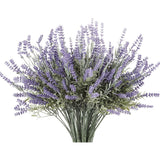 Lavender Artificial Flower Stems - Uv-Protected Outdoor Artificial Plants - Plastic Flowers For Outdoors - Floral Picks For Weddings & Centerpieces - 4 Pack, 14.5"-16.5"