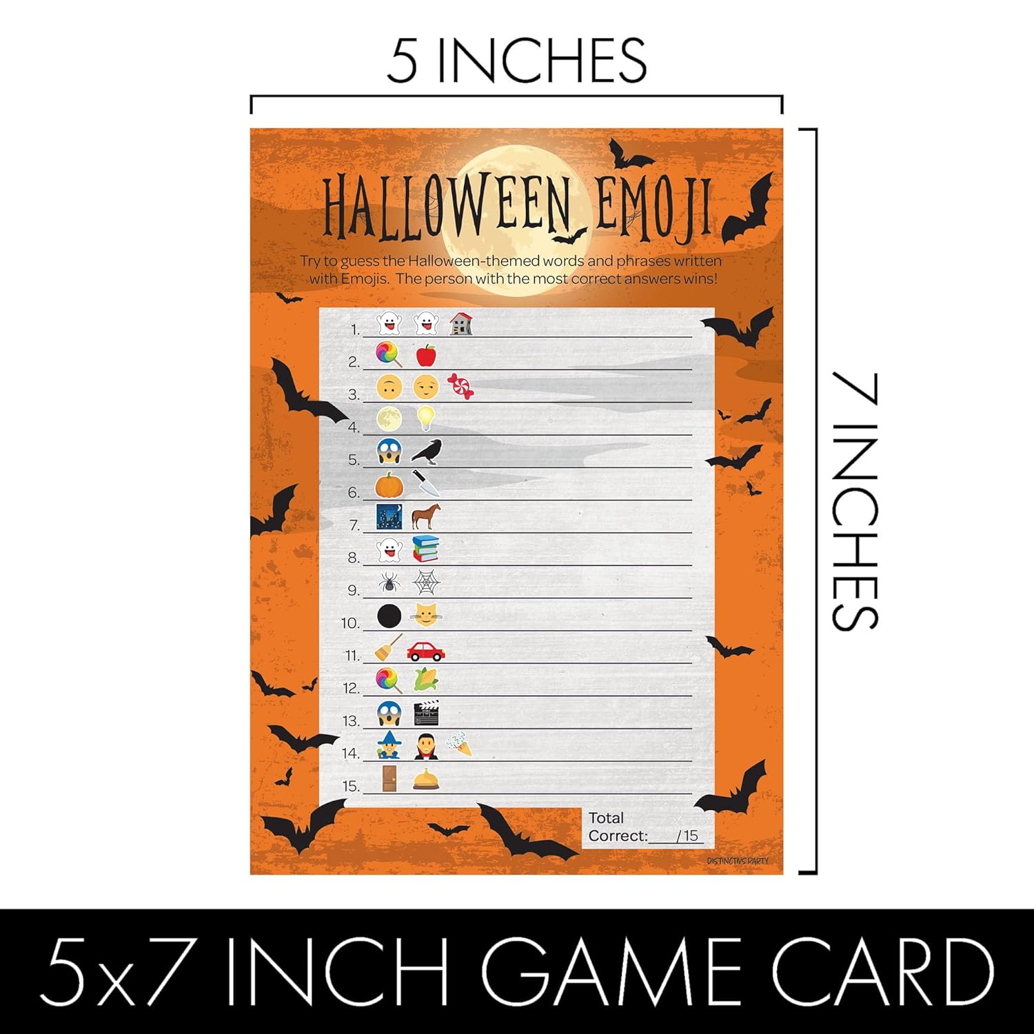 Halloween Party Emoji Guessing Game - 25 Game Cards For Kids, Adults, Classrooms, And Fall Events