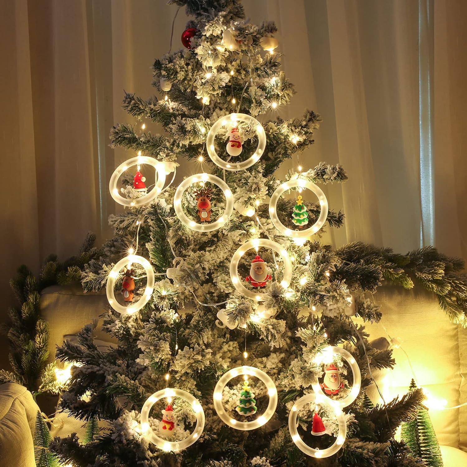Christmas Lights, 120 Led Lights 9.84 Feet Long Christmas Decorations Lights, With Flashing Bubble Lights,10 Cute Round