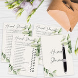 Greenery Bridal Shower Games Cards, He Said She Said Game Cards Reception For Wedding Showers Engagement Party Bachelorette Party, Bridal Party Games For Decorations Favors Supplies, Set Of 25-05
