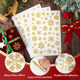 Christmas Envelope Seal Glitter Winter Snowflake Sticker Label, 368Pcs Xmas Sticker For Card Gift Box Decorations (Gold, 8 Sheets)