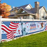 USA Large Backdrop Banner Flag for 250th Anniversary Decorations, 9.8 x 2ft American Fabric Background Banner for Independence Day, 4th of July, Home Yard Fence Garden Bar Decor