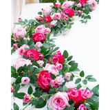 6Ft Bendable Flower Garland, Artificial Rose Vine Hanging Floral Garland Decoration For Weding Home Room Wall Decor (Fuchsia, 1Pcs)