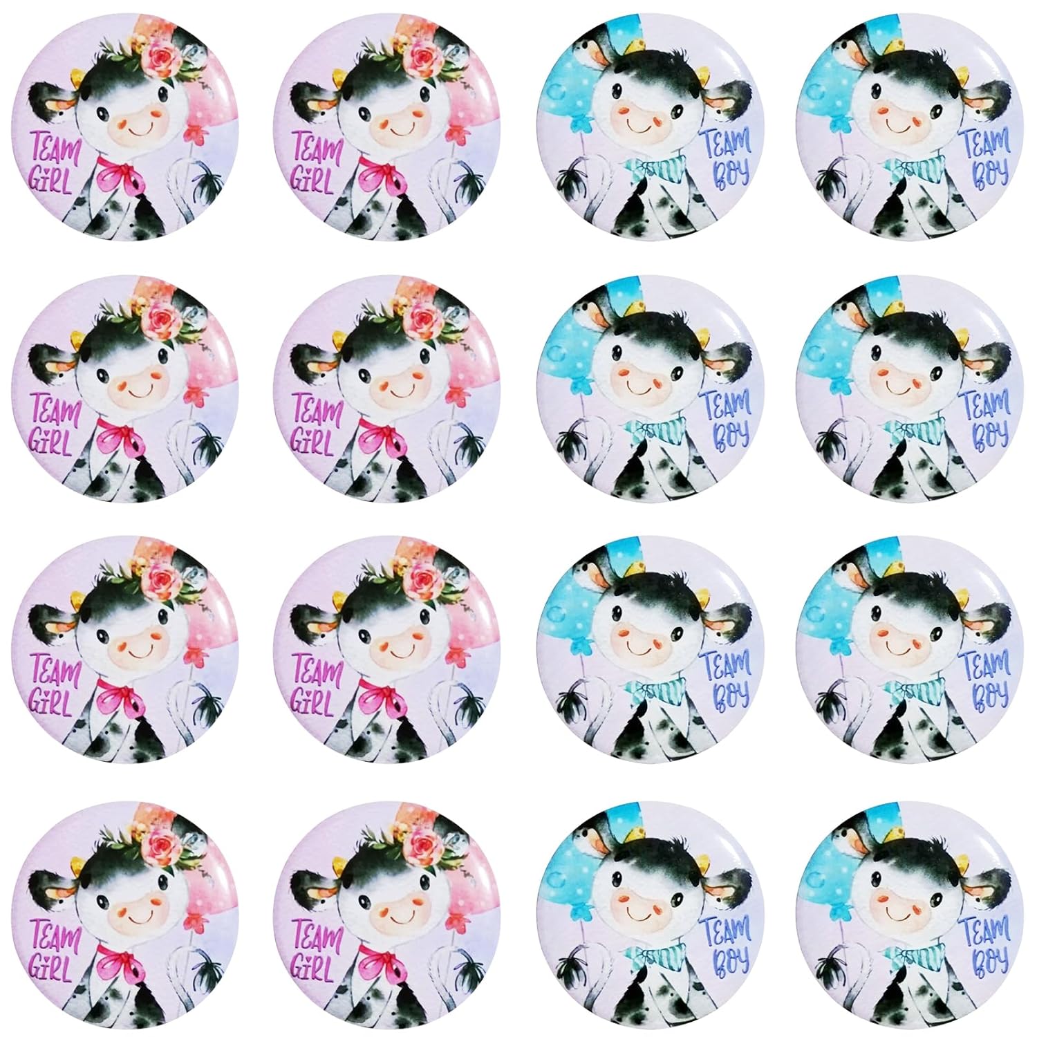 40 Pack Cow Gender Reveal Buttons Blue Cow Team Boy Pink Cow Team Girl Button Pins Party Games Ideas For Baby Shower Party Favors Gender Reveal Party Supplies