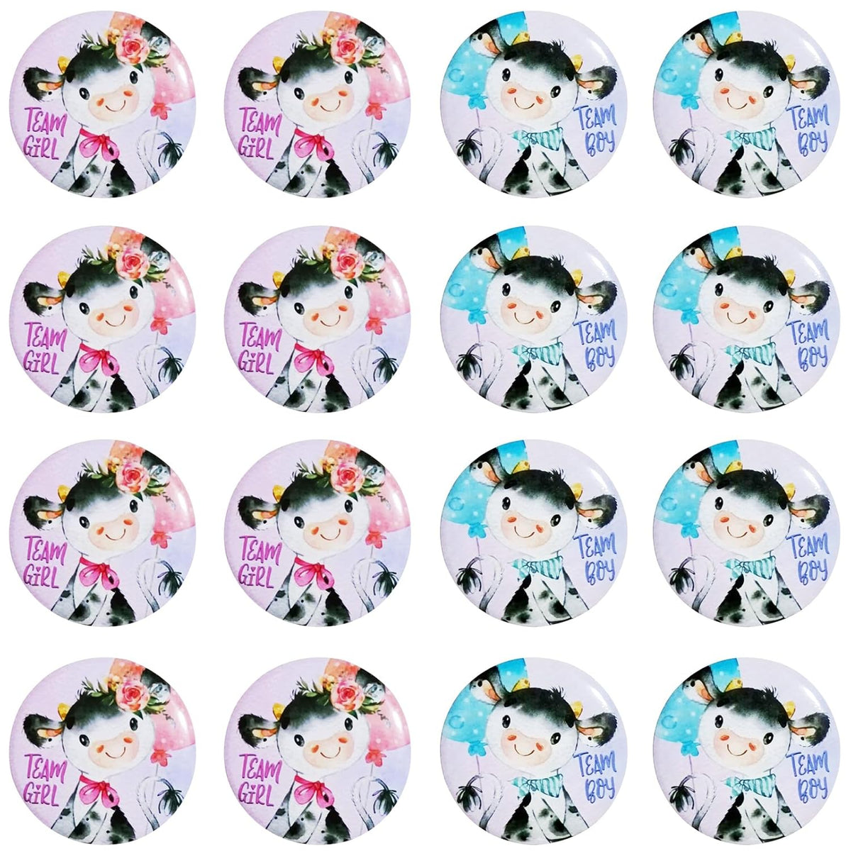 40 Pack Cow Gender Reveal Buttons Blue Cow Team Boy Pink Cow Team Girl Button Pins Party Games Ideas For Baby Shower Party Favors Gender Reveal Party Supplies