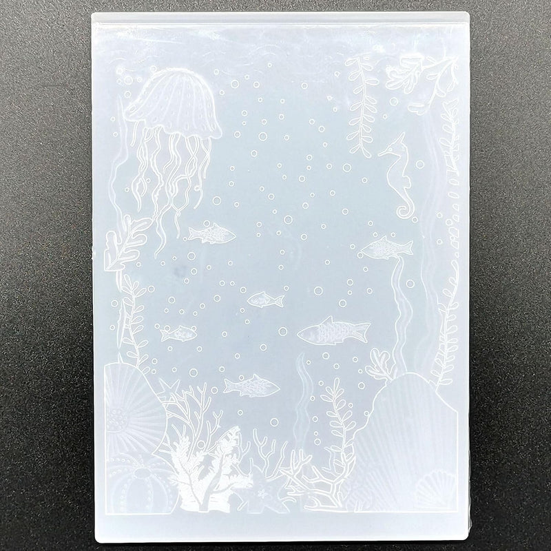 3D Texured Sea Fish Jellyfish Plastic Embossing Folders For Card Making Scrapb