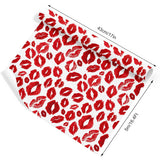3 Rolls Valentine'S Day Wrapping Paper - Mini Roll - 17 Inch X 16.4 Ft Love Heart Lip Print Gift Wrap Paper Red Art Paper For Wedding Anniversary Diy Crafts Baby Shower Birthday