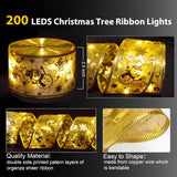 Christmas Tree Ribbon Lights For Christmas Tree Decorations-2.5Inch 66 Ft 200 Led Lighted Ribbon For Christmas Tree With