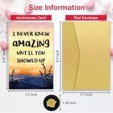 Romantic Anniversary Card For Men Women, Sweet Anniversary Cards For Husband, Wife, Boyfriend Or Girlfriend Valentine'S Day Cards-I Never Knew Amazing Until You Showed Up