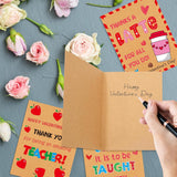 Valentines Day Cards For Teachers 24 Pcs Kraft Teacher Valentine Cards With Envelopes Valentine’S Day Thank You Cards Teacher Appreciation Gifts