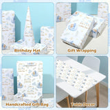 Bunny Baby Shower Wrapping Paper Roll For Girl Boy, Hello Little One Design Gift Wrap Paper, Cute Rabbit Gift Packing Paper Art Paper For Baby Shower Newborn Birthday Party, 17Inch X 16.5Feet