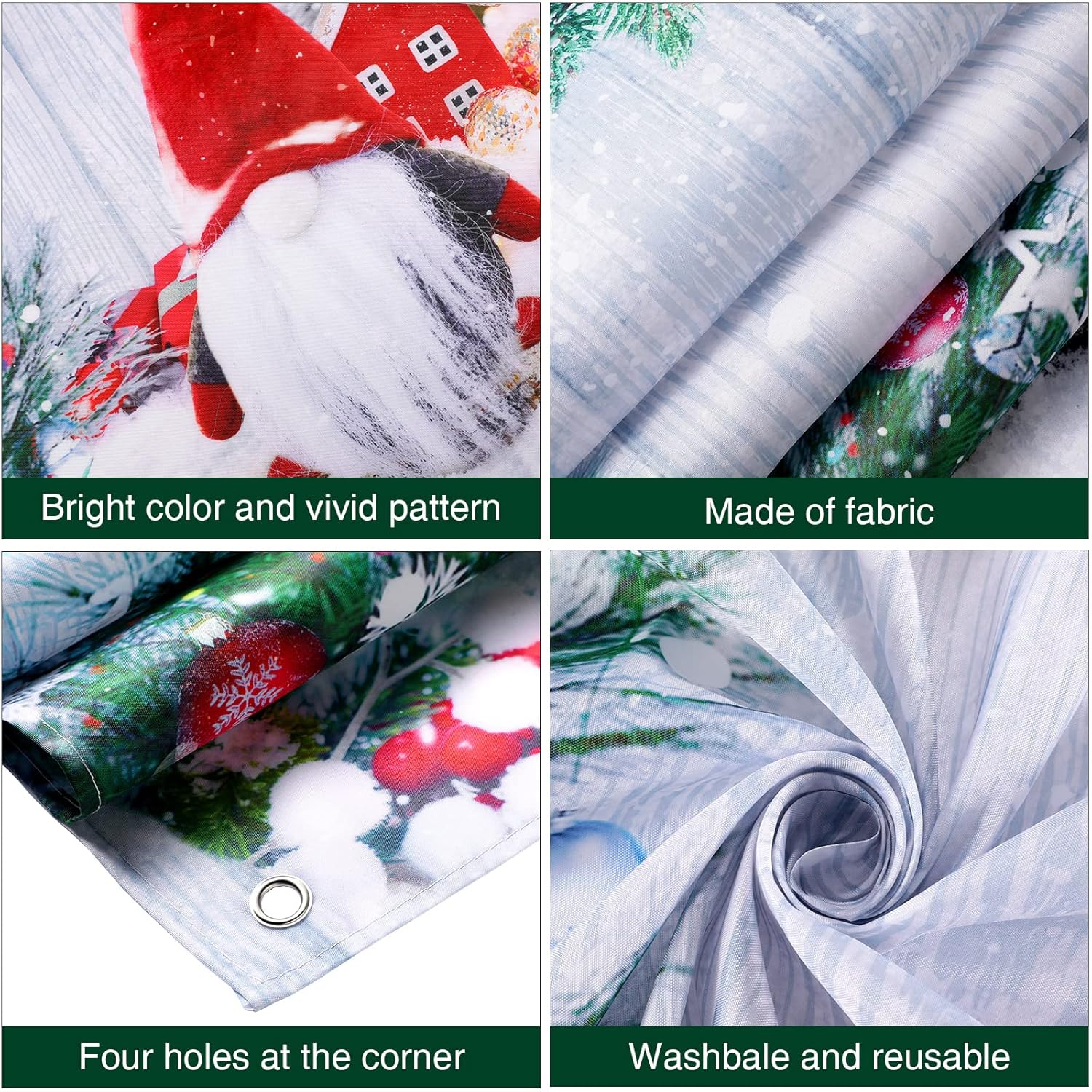 Christmas Gnome Door Cover Decorations Merry Christmas Front Door Cover Winter Snowflake Backdrop Wood Door Banner Photo Booth Props For Christmas Party Decorations