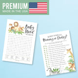 20 Safari Baby Shower Games Gender Neutral-Hilarious For Girl, Funny Boy, Guess Who Mommy Or Daddy, Baby Games Word Search Game