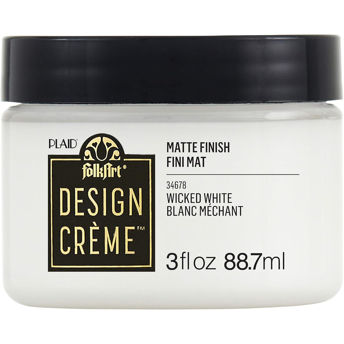 FolkArt 34678 Design Crème Paint, Wicked White, 3 oz