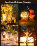 2 Pack Solar String Lights 66FT 200 LED Warm White Fairy Lights Waterproof 8 Modes for Patio Yard Tree Wedding Decor