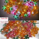 Christmas Lights Indoor Decorations 16.7Ft 50 Led Gingerbread Man Candy Crutches Lights Battery Powered Christmas Light