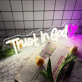 Trust In God Neon Sign USB Dimmable LED Faith Wall Light for Prayer Room Church Decor