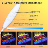 Open Breakfast Neon Sign Dimmable USB Powered LED Wall Decor Light for Restaurants Kitchens