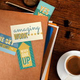 Colorful Gratitude Encouragement Cards / 50 Motivational Kindness Cards / 25 Inspirational Quote Designs/Flat 2" X 3.5" Employees Students Coworkers Uplifting Mini Card