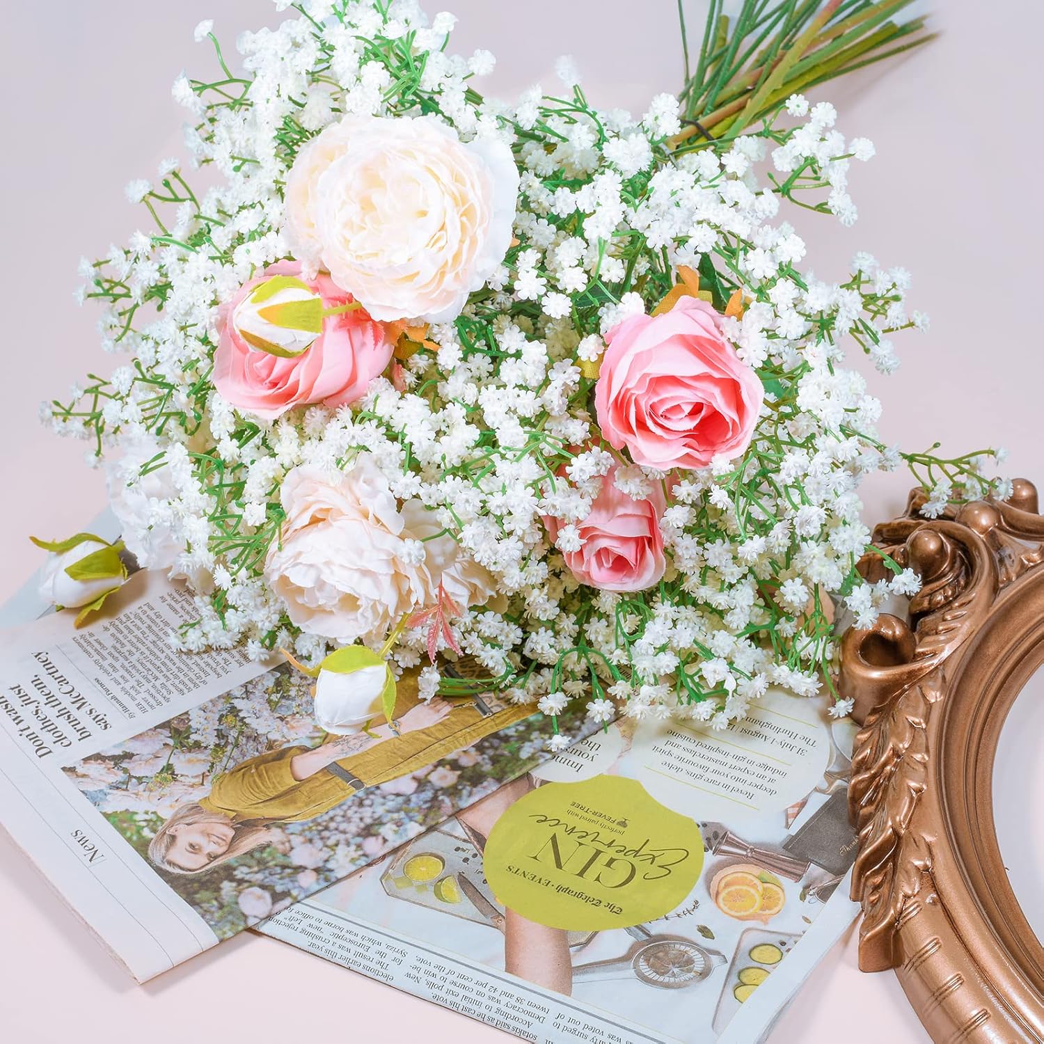 Babys Breath Artificial Flowers,12 Pcs Gypsophila Real Touch Flowers For Wedding Party Home Garden Decoration