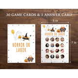 Horror Or Labor Baby Shower Game, Halloween Baby Shower Game, 31 Cards(Including Answers), Double Sided Design, Funny Baby Shower Game -Hl01