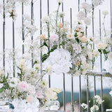 100 Pcs Ivory Hydrangea Artificial Flowers, Faux Hydrangea Flowers Silk Full Flowers Heads With Stems For Wedding Centerpieces, Home, Garden, Baby Shower, Party Decoration