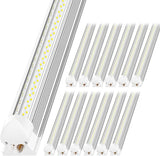 12 Pack 4FT LED Shop Lights 50W 7500LM 6000K V Shape Linkable Ceiling Fixtures with Switch
