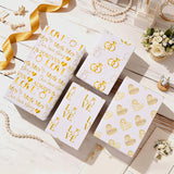 Ring Gift Wrapping Paper, 12 Sheets Engagement Ring Gift Wrap Gold Love Wrapping Paper With Mr & Mrs Design For Bridal Shower Anniversary Engagement Valentine'S Day Birthday, 19.7'' X 27.6''