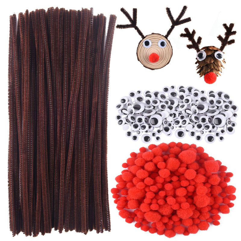 830 Pcs Christmas Pipe Cleaners Craft Set, Christmas Craft Supplies, 150 Pcs B