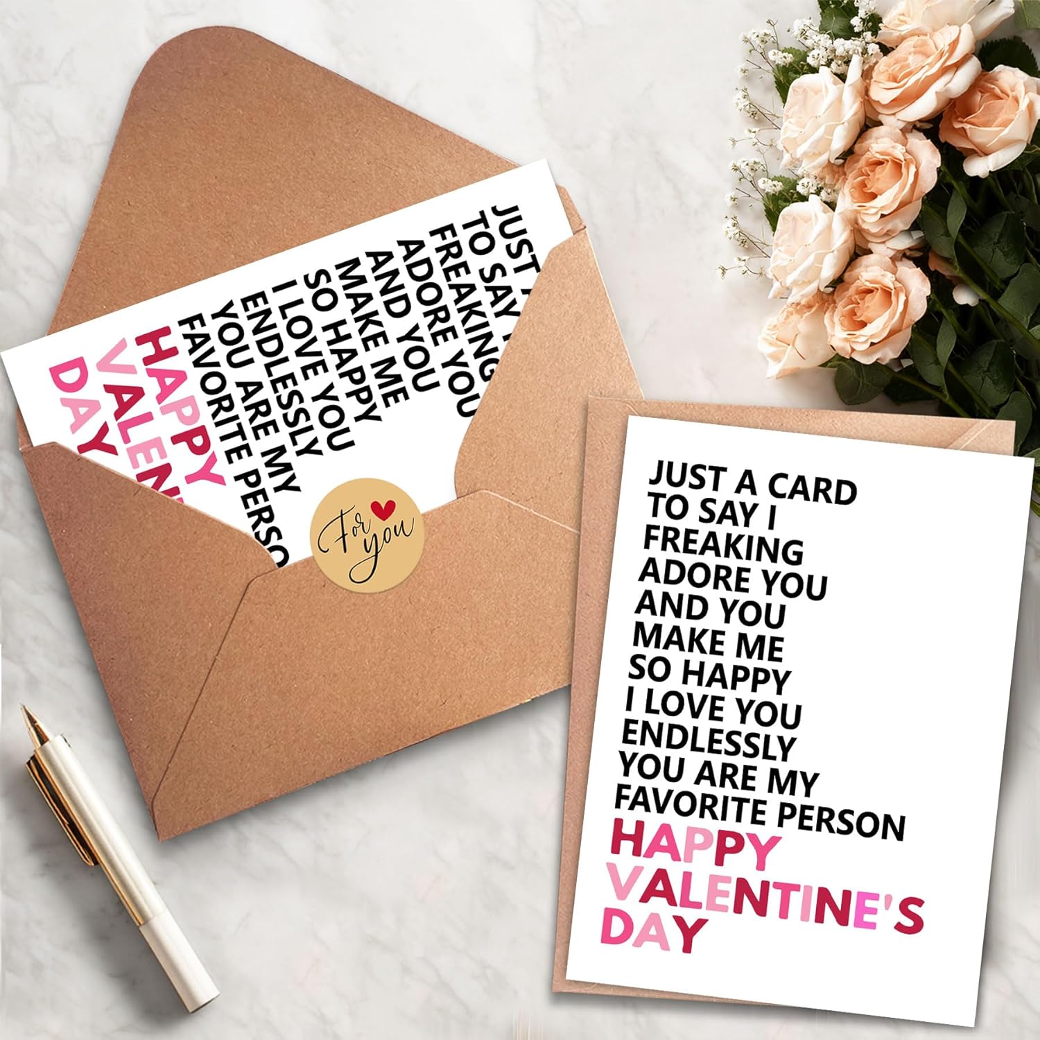 Valentines Day Card For Husband, Valentines Day For Him,, Funny Valentines Day Card For Wife & Kids & Boyfriend & Girlfriend, Valentine'S Day Decorations, Valentine'S Day Gift, Greeting Card=7In X 5In(Folded), Envelope = 7.5In X 5.5In