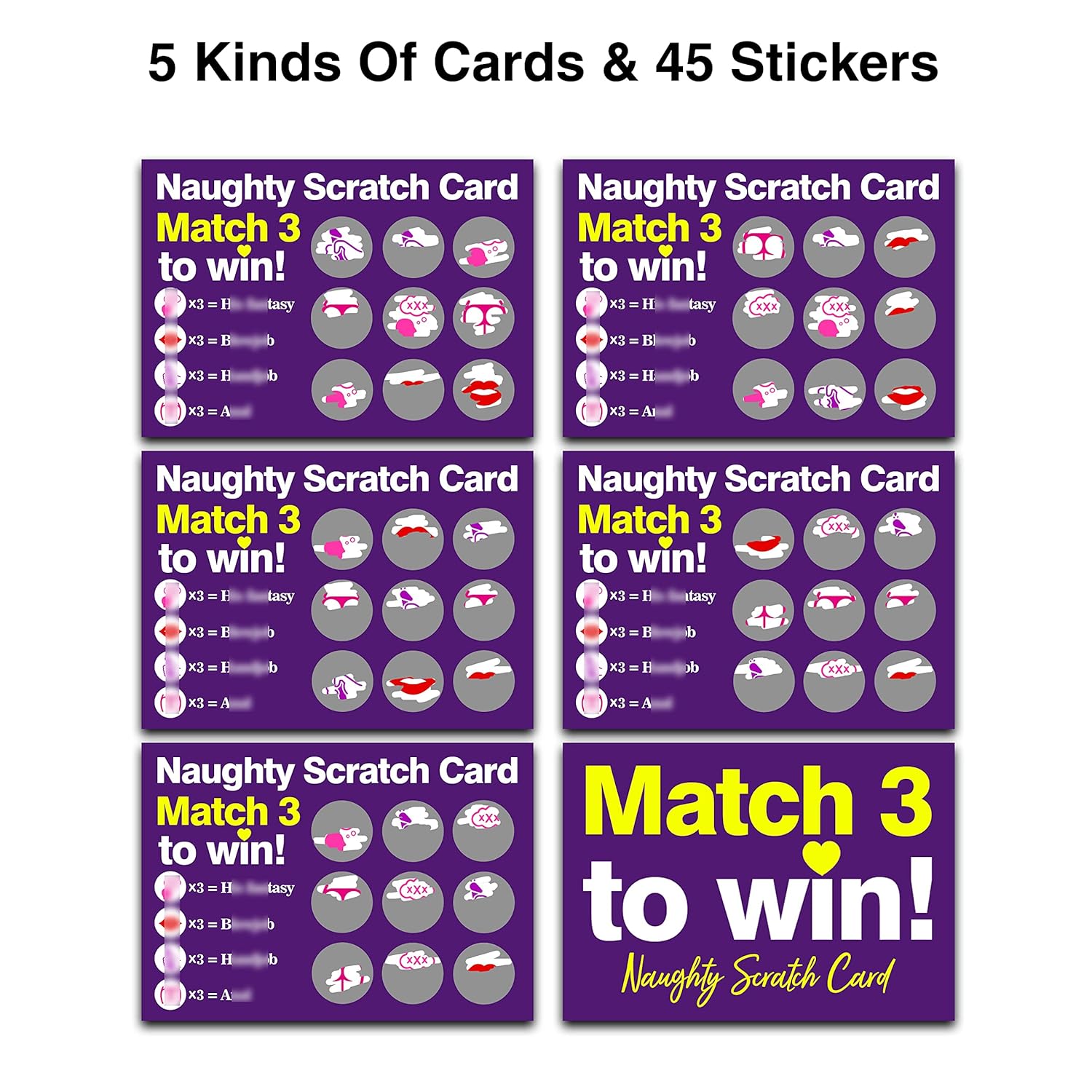 Naughty Scratch Off Game Card With Envelope - Naughty Scratch Cards For Adults - Anniversary, Birthday Gifts For Boyfriend, Husband - Rude Gift For Him (5 Pack)-09