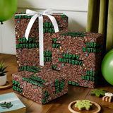 Birthday Wrapping Paper Roll - Mini Roll - 17 Inch X 9.8 Feet - Pixel Style Happy Birthday Video Game Wrapping Paper, Perfect For Boys, Game Lover, Baby Shower