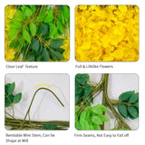 Wisteria Hanging Flowers 12 Pack Wisteria Artificial Flowers Fake Silk Flowers String Vine Ratta Hanging Garland For Home Garden Party Wedding Backdrop Arch Decor (Yellow)