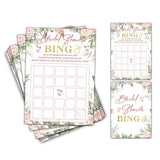 Bridal Shower Games - Bridal Shower Bingo Wedding Party Game - Boho Floral Greenery Bachelorette/Engagement Party Supplies Activities - Pack Of 30 Game Cards (A15)