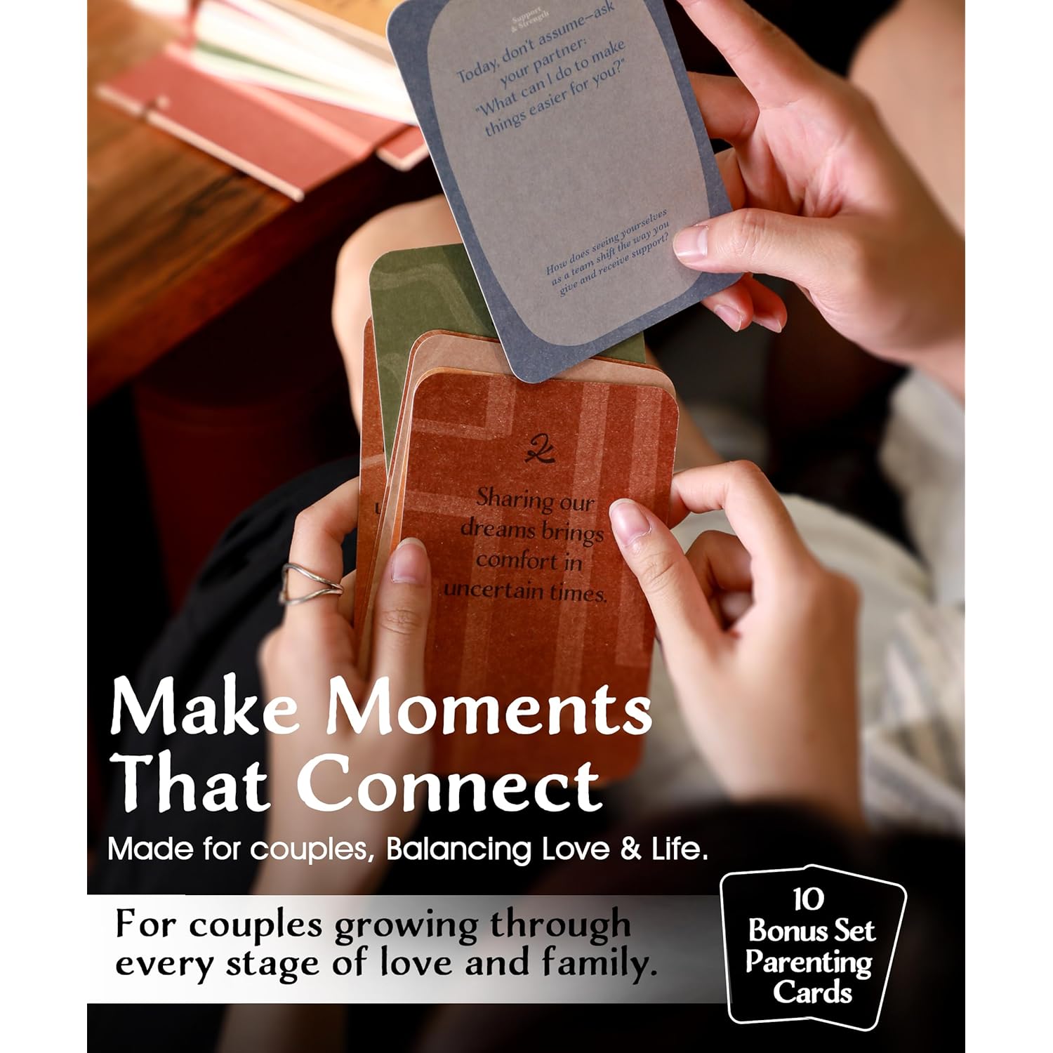 Positive Affirmation Cards For Couples – 54 Motivational & Inspirational Cards With Display Stand & Gift Box For Love, Reflection & Connection,A Lovely Gift For Newlyweds & New Parents