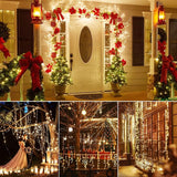 10FT 200 LED Plug In Fairy Lights Warm White Cluster String Lights with Remote Timer 8 Modes Gold Wire for Bedroom Wedding Christmas Decor